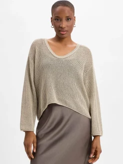 Drykorn Pullover & Strickjacken<Damen Lochstrick-Pullover - Somaija beige uni
