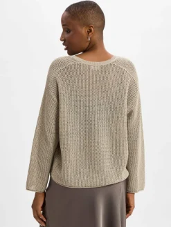 Drykorn Pullover & Strickjacken<Damen Lochstrick-Pullover - Somaija beige uni