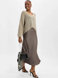 Drykorn Pullover & Strickjacken<Damen Lochstrick-Pullover - Somaija beige uni