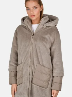 White Label Jacken & Westen<Damen Longjacke taupe uni
