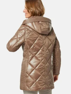 Damen Goldner Jacken & Westen>Damen Longsteppjacke - Longsteppjacke mit hübschem Innenfutter