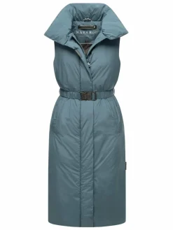 Navahoo Jacken & Westen<Damen Longweste - Abendlied XIV blau uni
