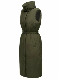 Navahoo Jacken & Westen<Damen Longweste - Abendlied XIV oliv uni