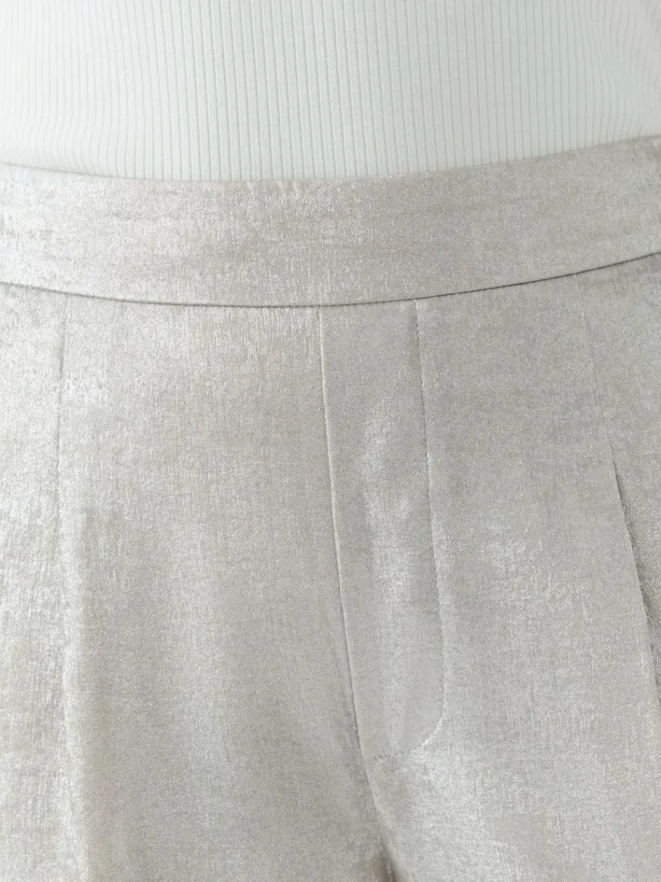 Oui Hosen<Damen Marlenehose silber uni