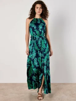 Apricot Kleider<Damen Maxikleid marine gemustert