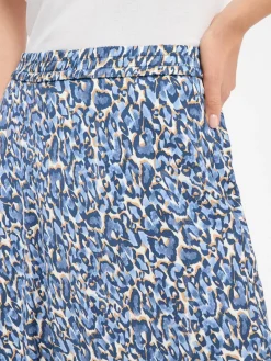 Olsen Röcke<Damen Maxirock blau mehrfarbig gemustert