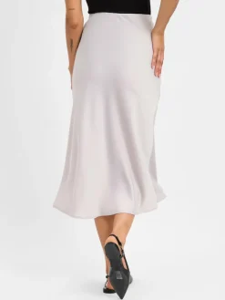 Marie Lund Röcke<Damen Maxirock silber uni
