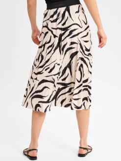 Vila Röcke<Damen Maxirock - Noos beige schwarz gemustert