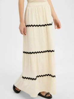 Vila Röcke<Damen Maxirock - Vimanda Wavy beige uni