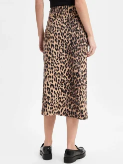 Marie Lund Röcke<Damen Midi-Jeansrock camel schwarz gemustert