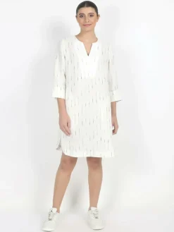 Vicci Germany Kleider<Damen Midikleid ecru gestreift