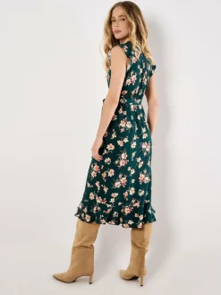 Apricot Kleider<Damen Midikleid grün gemustert