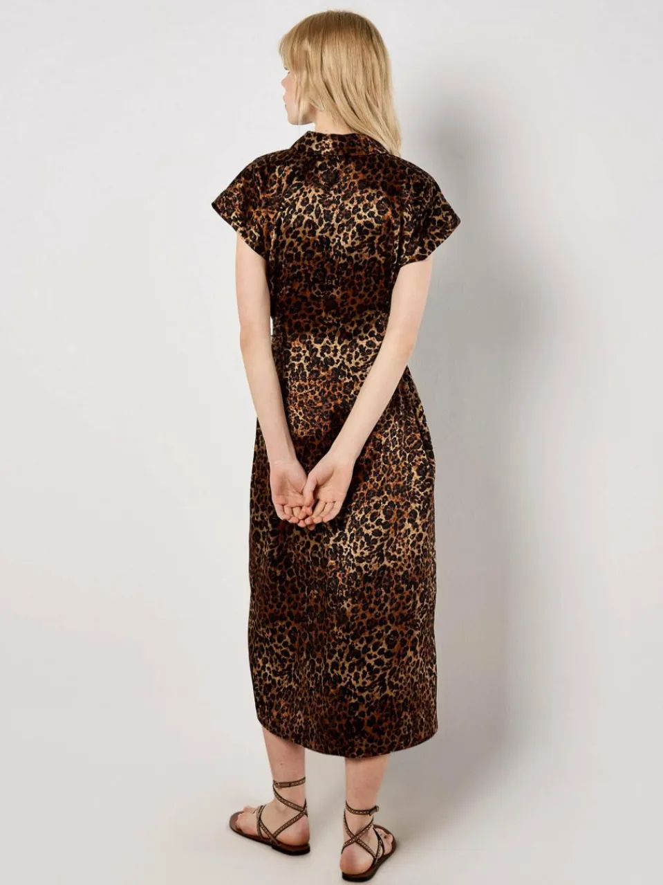 Apricot Kleider<Damen Midikleid braun gemustert