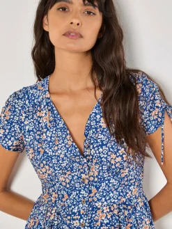 Apricot Kleider<Damen Midikleid blau gemustert