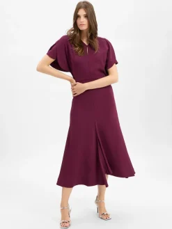 BOSS Kleider<Damen Midikleid - Denaz aubergine uni