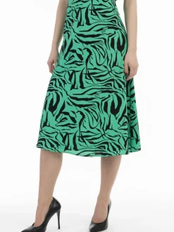 Faina Röcke<Damen Midirock grün gemustert