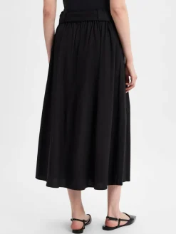 More & More Röcke<Damen Midirock schwarz uni