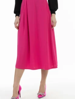 Faina Röcke<Damen Midirock pink uni