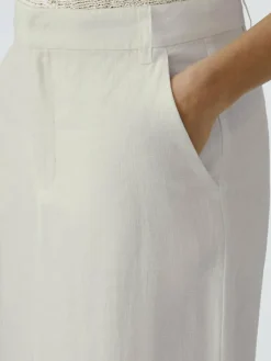 Oui Röcke<Damen Midirock beige uni