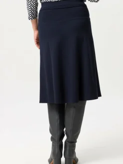 Frank Walder Röcke<Damen Midirock marine blau uni