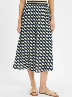 Betty Barclay Röcke<Damen Midirock marine sand gemustert