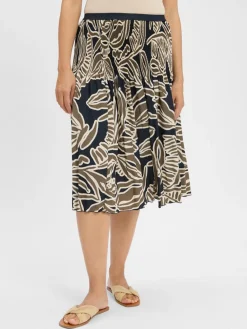 Opus Röcke<Damen Midirock - Ribane marine schilf gemustert