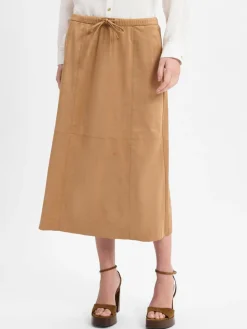 Opus Röcke<Damen Midi-Rock - Ringa camel uni