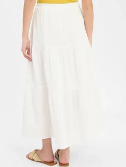 Vila Röcke<Damen Midirock - nia ecru uni