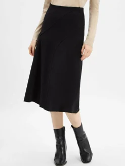 BOSS Röcke<Damen Midirock aus Schurwolle - Vicena schwarz strukturiert