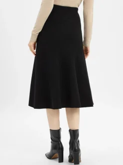 BOSS Röcke<Damen Midirock aus Schurwolle - Vicena schwarz strukturiert