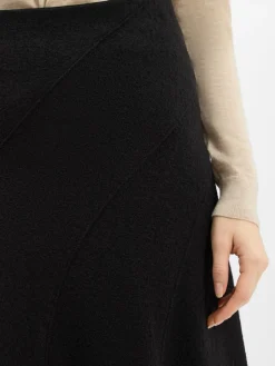 BOSS Röcke<Damen Midirock aus Schurwolle - Vicena schwarz strukturiert