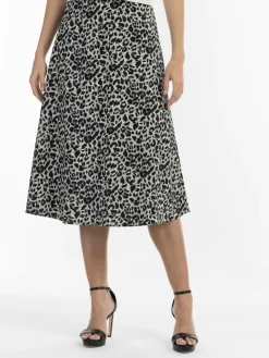 Damen Faina Röcke>Damen Midirock mit Leo-Print
