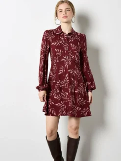 Apricot Kleider<Damen Minikleid rosenholz gemustert