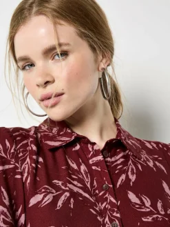 Apricot Kleider<Damen Minikleid rosenholz gemustert