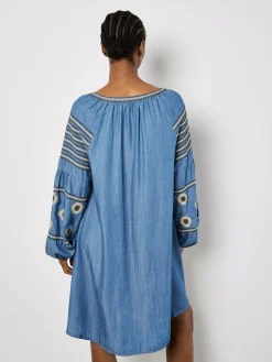 Apricot Kleider<Damen Minikleid blau strukturiert