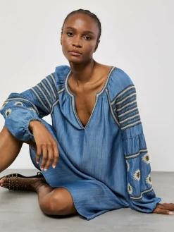 Apricot Kleider<Damen Minikleid blau strukturiert