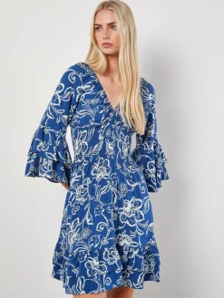 Apricot Kleider<Damen Minikleid blau gemustert