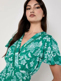 Apricot Kleider<Damen Minikleid grün gemustert