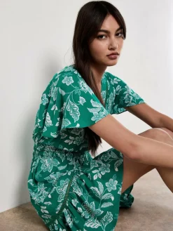 Apricot Kleider<Damen Minikleid grün gemustert