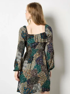 Apricot Kleider<Damen Minikleid grün gemustert