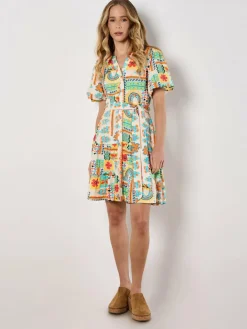 Apricot Kleider<Damen Minikleid mehrfarbig gemustert