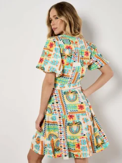 Apricot Kleider<Damen Minikleid mehrfarbig gemustert