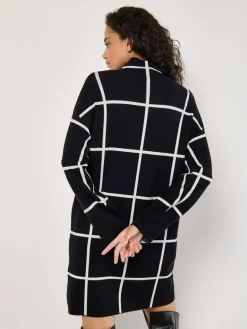 Apricot Kleider<Damen Minikleid schwarz kariert