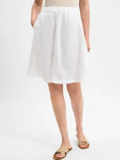 Marie Lund Röcke<Damen Minirock aus Leinen weiß uni