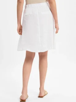 Marie Lund Röcke<Damen Minirock aus Leinen weiß uni