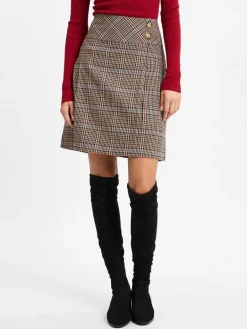 Franco Callegari Röcke<Damen Minirock mit Wollanteil melange bordeaux kariert