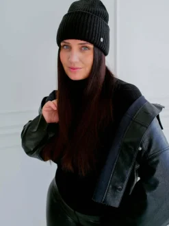 Fraas Mützen & Hüte<Damen Mütze schwarz uni