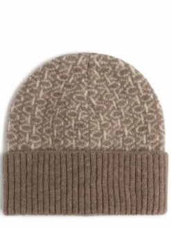 Calvin Klein Mützen & Hüte<Damen Mütze mit Alpaka-Anteil taupe ecru gemustert