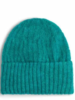 american vintage Mützen & Hüte<Damen Mütze mit Alpaka-und Wollanteil - East aqua meliert