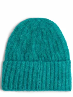 american vintage Mützen & Hüte<Damen Mütze mit Alpaka-und Wollanteil - East aqua meliert